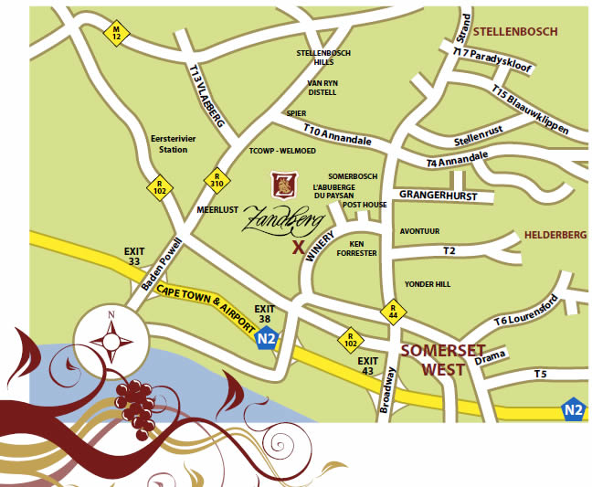 Directions to Pembi Stellenbosch Conference Centre